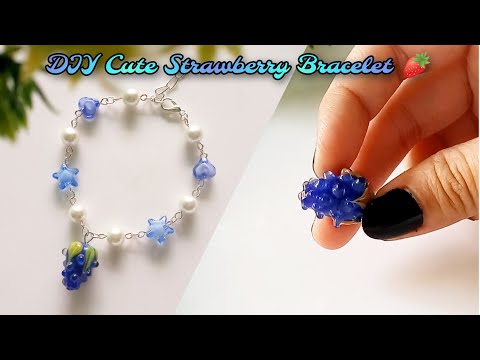 DIY | Strawberry Bracelet Tutorial 🍓 | Mimi Crafted #strawberry #diy #diybracelet