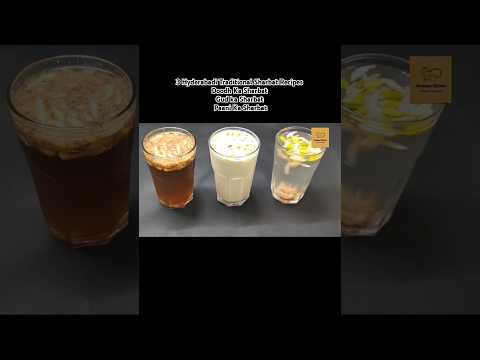 3 Hyderabadi Traditional Sharbat Recipes Doodh Ka Sharbat Gud ka Sharbat Paani Ka Sharbat #short