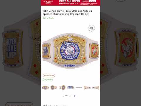 John Cena Farewell Tour 2025 Los Angeles Spinner Championship Title Belt Now Available! #shorts