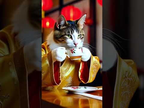 Cat Visits a Chinese Restaurant: A Feline Feast Adventure! #cat #ai #cute #funny