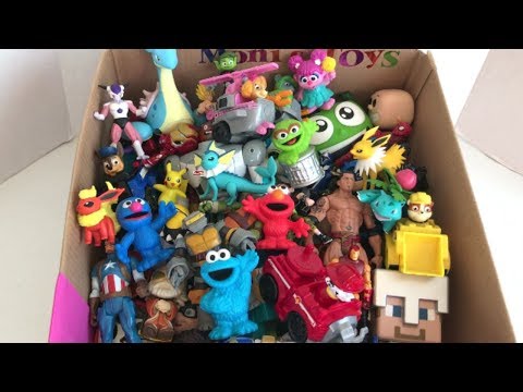 Box of Toys with Names  Action Figures Sesame Street Toys Paw Patrol Pokemon Ivysaur Jolteon Flareon