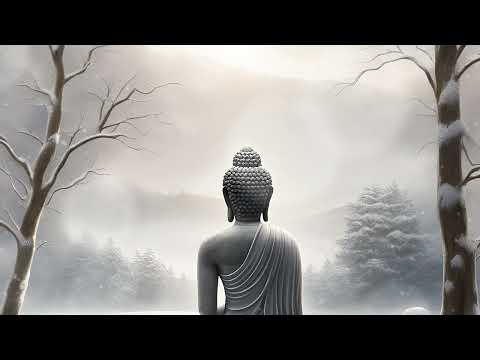 Winter Tranquility | Relaxing Snowfall Music with Buddha