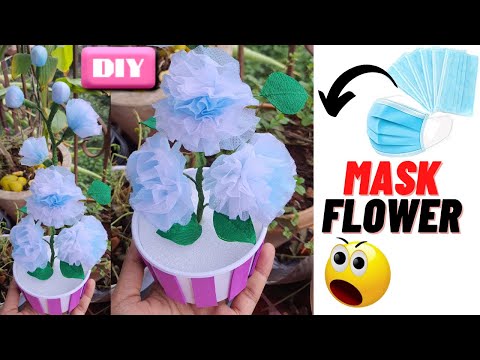 best out of waste ideas for school competition | face mask flower | mask flower | face mask flowers