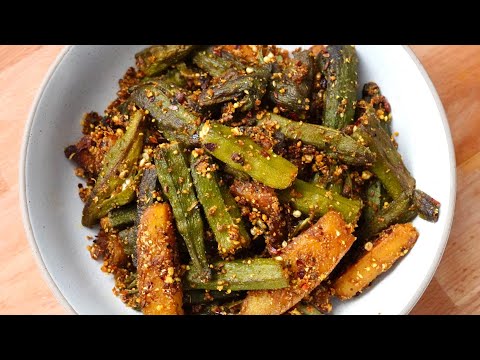 MASALA COATED FRIED OKRA | MASALA BHINDI ALOO SABJI