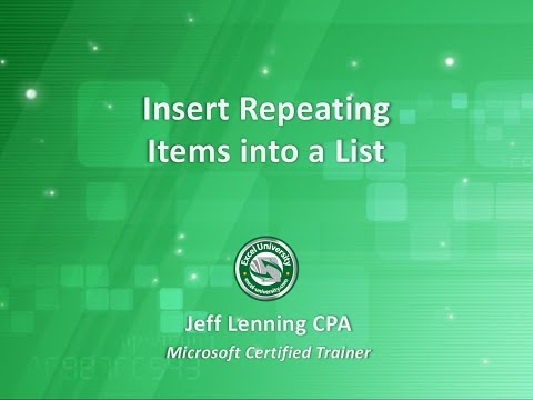 Insert Repeating Items into a List