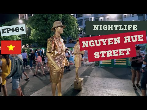 Nightlife of Nguyen Hue Walking Street in Ho Chi Minh City Vietnam 🇻🇳