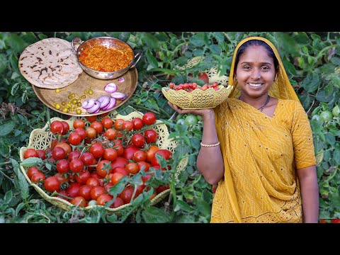 Dinner Food | Desi Tameta Sev Nu Shaak | Village life in summer