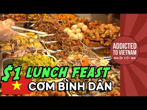 Vietnamese RICE LUNCH Com binh dan - Endless side dishes