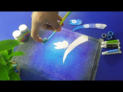 Butterfly Spray painting for Beginners | Toothbrush & Water color Painting Techniques | Step by Step