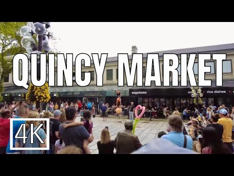 Quincy Market | Faneuil Hall Marketplace | 4K Walk Boston (May 2022)