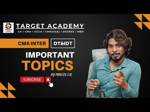 CMA INTER DT AND IDT IMPORTANT TOPICS BY PRAVEEN SIR #cmainstitute #cma #cmaexams #cmaintergroup1