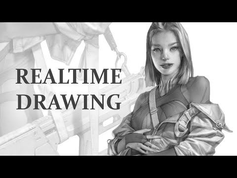 Realtime Drawing - Clothing, Folds, and Scifi Gun