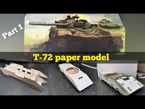 #1 T-72 paper model scale 1/25 Angraf model kartonowy (part1)