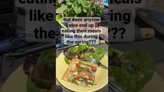 Springtime Meal in the Garden #gardening #seasonalfood #asparagus #herbs #lunch #cookingathome