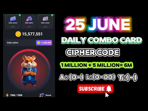 hamster combat daily combo card  | hamster combat cipher code today 25 June