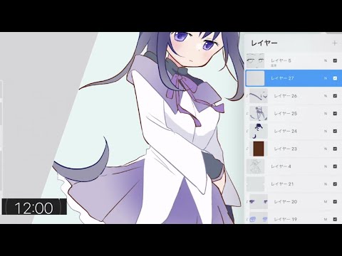 【ワンドロ配信】暁美ほむら/魔法少女まどか☆マギカを描く。