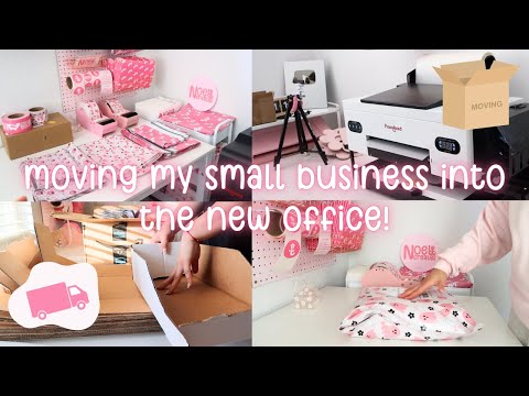 MOVING MY SMALL BUSINESS INTO A NEW OFFICE! ✨🚚📦| Small Business Office Tour Set Up, Pack With Me