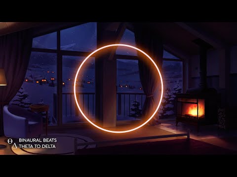 HEALING SLEEP Music “Cozy Fireplace” [Theta to Delta] Relaxing Sounds for Sleeping