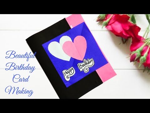 Beautiful Birthday greeting card making, Handmade birthday card making, easy birthday card making