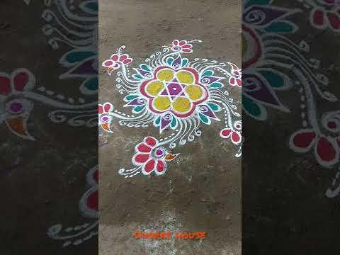 maattu pongal special rangoli||simple rangoli||dharas house||#shorts