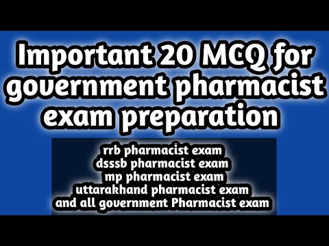 important 20 MCQ for government pharmacistexam preparation#rrbpharmacist#mpesb#uttarakhandpharmacist