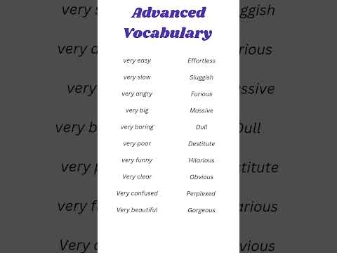 Advanced Vocabulary |Instead of "very" #english #shortsvideo #vocabulary