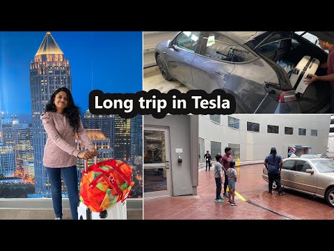 எங்க roomல Cockroach பார்த்தோம்~Our 1st Long road travel in TESLA car ~Family Traveler Tamil VLOG