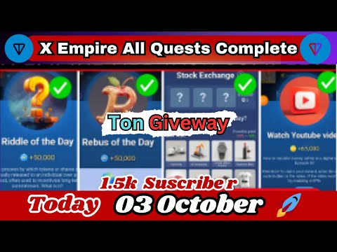 04  October All Quests Code X Empire | Riddle Of The Day | Rebus Of The Day | YouTube Video Code 56