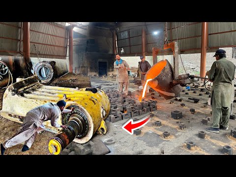 How is a hummer machine made to crush huge boulders in the mountains | Mass Production Process.