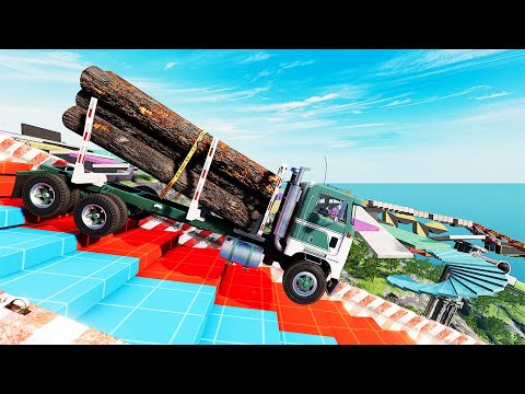 Truck VS Dangerous Stair Slope Challenge Driver #2  BeamNG Drive