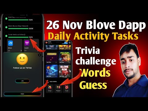 26 Nov Blove Dapp Trivia challenge & words guess combo | BLove  Daily Activity Today, crypto mining