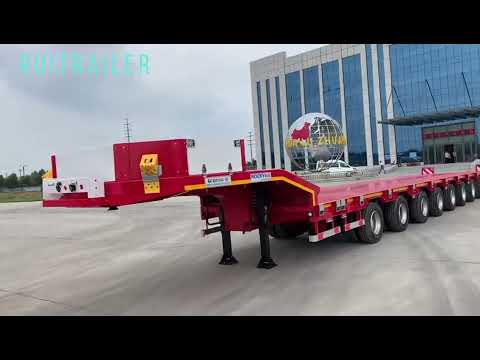 Europe design factor 100 ton 8 axle extendable steerable wheel low bed trailer