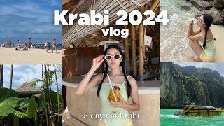 Krabi 2024 vlog🌴🥥 5 days เที่ยวไหน? เกาะพีพี ทะเลใต้ที่หนูใฝ่ฝัน ร้านอาหารทะเลปังๆ | Pahomuu🍓