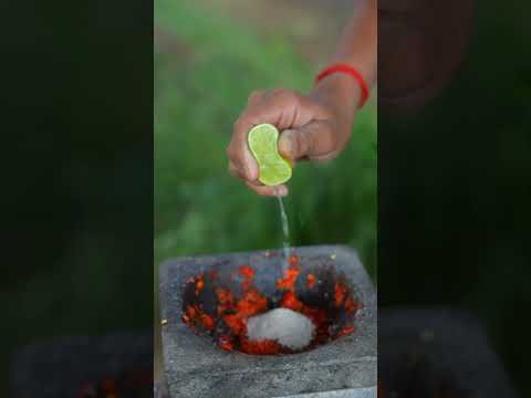 Yummy Ambli Fruit | Green tamarind with  salt chili show Eating delicious #food