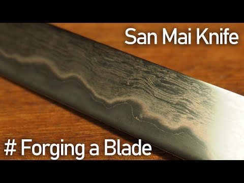 明治時代の鉄でナイフを作ってみた。# 刀身を作る / Making San Mai Knife from 100 year old iron # Forging a Blade