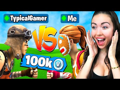 I Challenge Typical Gamer for 100,000 V-Bucks! (Fortnite)