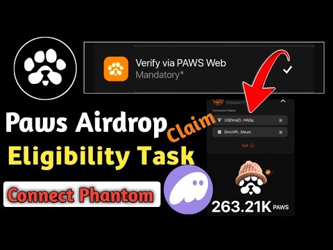 Paws Airdrop Claim || Paws solana wallet | Paws Web Connect Wallet | Paws Mandatory Task