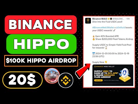 $100,000 Binance Web3 Airdrop😱 Sudeng Community on SUI to Earn a Chance for $100,000 $Hippo Reward 🤑