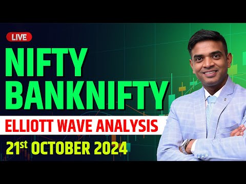 Nifty & Bank Nifty Elliott Wave Prediction | Live Market Analysis | Monday, 21 October | Chartkingz