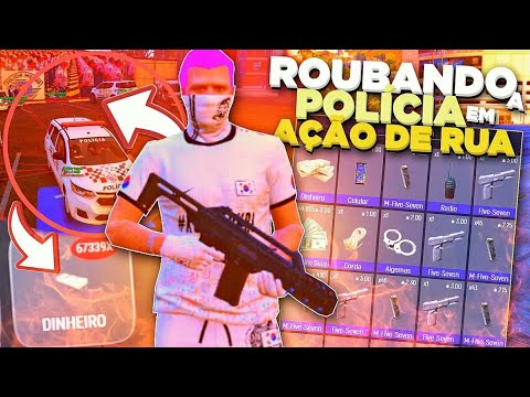 ROUBANDO LOOT DA POLICIA EM AÇAO DE RUA com MOD MENU no GTA RP