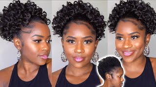 How to do a Sleek Bouncy Curly Ponytail on SHORT Type 4 Natural Hair | ONLY $10 Dollars!!!