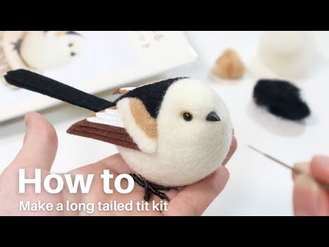 【完全解説】初心者でも作れる？リアルなシマエナガの作り方。/ For beginners, how to make a long tailed tit with wool felt.