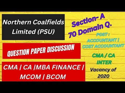 NCL | PSU EXAM | Question Paper Discussion | Accountant | Cost Accountant #cma #ca #Live #livestream