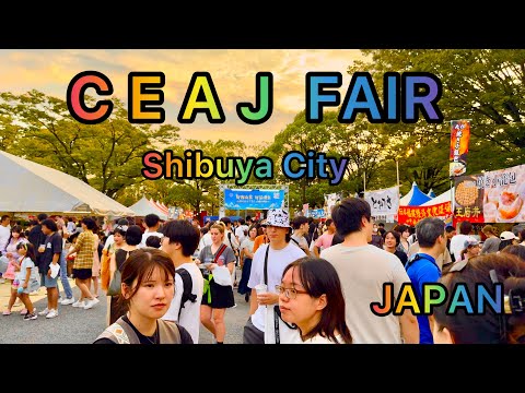 [4K HDR] C E A J Fair View. Shibuya city. # Evening Walking Tour from Shibuya to Harajuku. Japan.