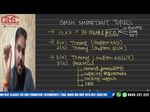 CMA INTER OMSM IMPORTANT TOPICS FOR TOMMORROW EXAM | EXPECTED QUESTIONS | CMA AKSHAY SEN