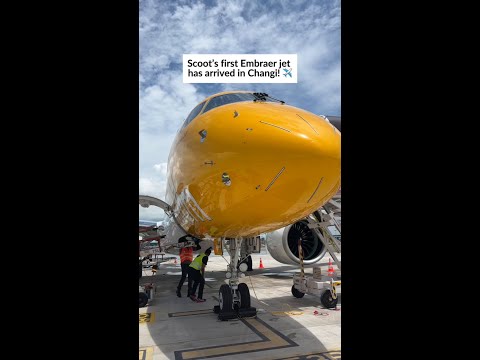 Changi welcomes Scoot's first Embraer jet, the Explorer 3.0! 🛫