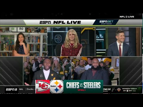 NFL LIVE | ESPN crew prediction Chiefs vs. Steelers on Christmas: Patrick Mahomes or Russell Wilson?