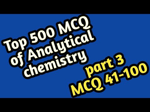 Top 500 MCQ of Analytical Chemistry#rrb pharmacist exam#fdamaharastrapharmacistexam#pharmamcq