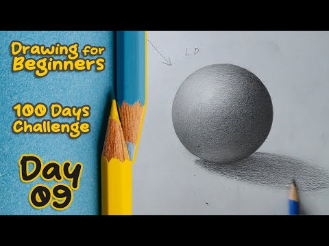 Drawing for Beginners - Day 09 || 100 Days Challenge || Shading According to Light