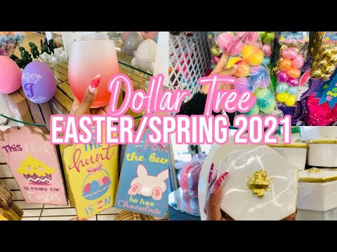 DOLLAR TREE EASTER/SPRING DECOR 2021 | SHOP WITH ME 2021 | NEW FINDS